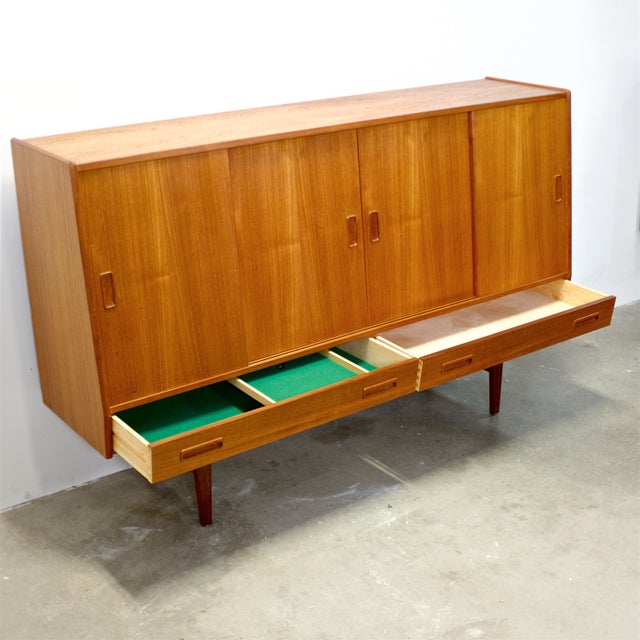 Westergaards Møbelfabrik Teak Model #29 Tall Sideboard / Highboard Attributed to Børge Dam For Sale - Image 16 of 17