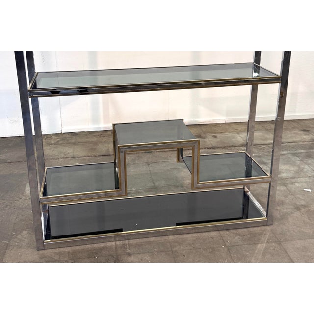 Modern Romeo Rega Chrome and Brass Étagère / Library, Italy, 1970s For Sale - Image 3 of 10