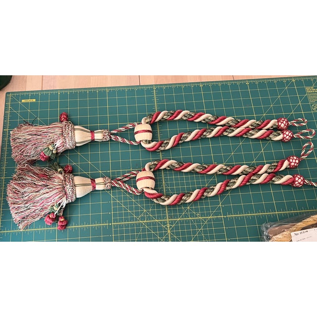 Robert Allen large curtain tassel pair approx 10" long tassel 20" total length never used made in France