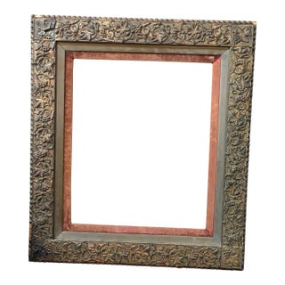 Antique Victorian Eastlake Picture Frame With Velvet Liner – Grape & Vine Motif – 30.5” X 34.5” For Sale