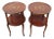 Late 1800s French Two Tiers Inlay Side End Tables a Pair 6105 For Sale