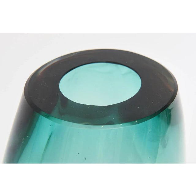 Vintage Murano Antonio Da Ros for Cenedese Sommerso Sea Green and Peach Vase, 60's For Sale In Miami - Image 6 of 12