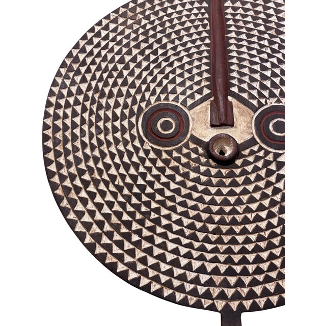 1980s Vintage Large African Bobo/Bwa Tribal Dance Sun Mask/Sculpture 30" H For Sale - Image 5 of 7