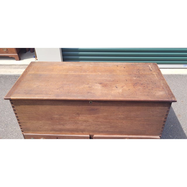 Late 18th Century Large Two Drawer American Chippendale Blanket Chest For Sale - Image 11 of 17