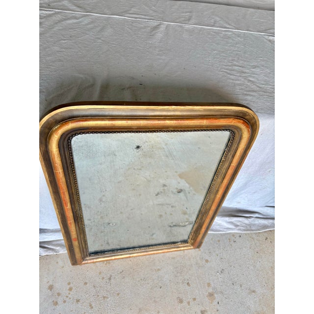Gold Late 19th Century French Louis Philippe Giltwood Wall Mirror For Sale - Image 8 of 12