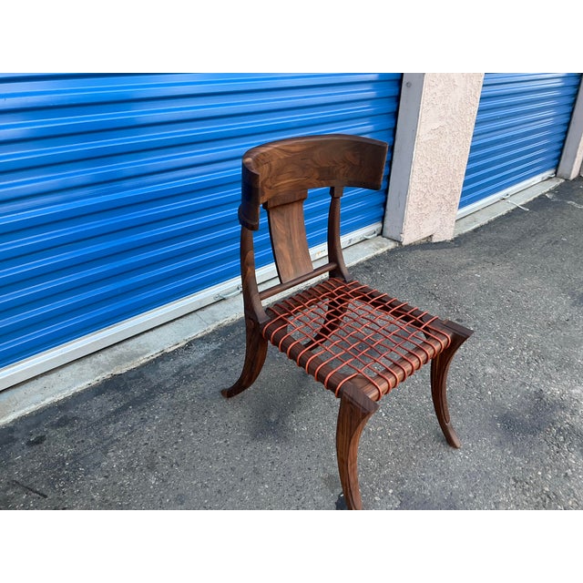 Mid-Century Modern Vintage Klismos Walnut Chair For Sale - Image 3 of 11