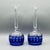 Blue Vintage Crystal Clarendon Hock Wine Glasses from Waterford, Blue Cut in Clear, 1980s, Set of 2 For Sale - Image 8 of 16