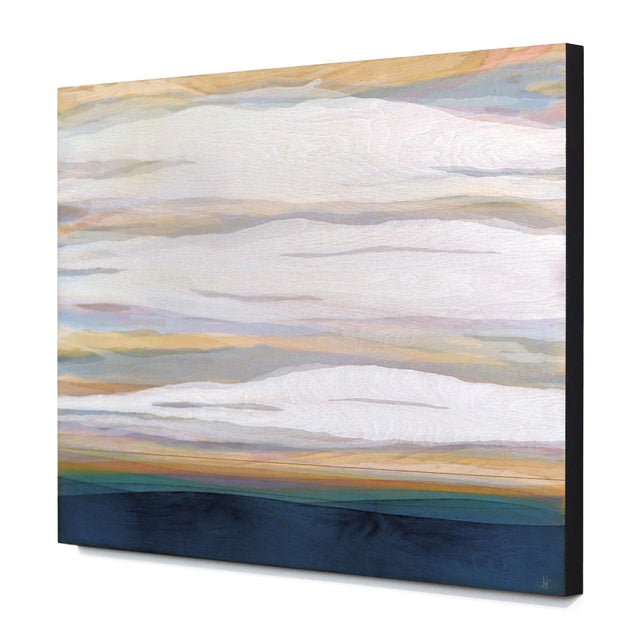 Contemporary Wild Skies 4 - Original Gold Leaf Abstract Landscape Acrylic Painting on Wood Panel For Sale - Image 3 of 9