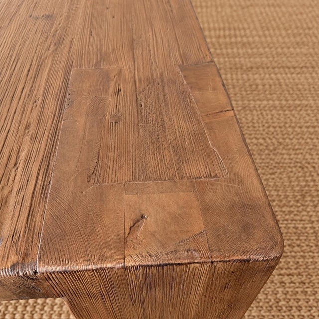 2020s Beam XL Dining Table by Bloom Home Inc, Rustic Reclaimed Elm Design 86" For Sale - Image 5 of 16