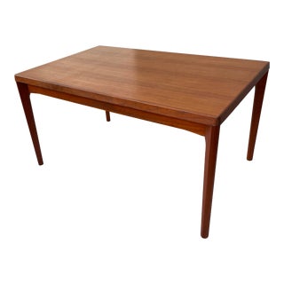 Danish Modern Henning Kjærnulf for Vejle Stole & Møbelfabrik Teak Draw Leaf Dining Table For Sale