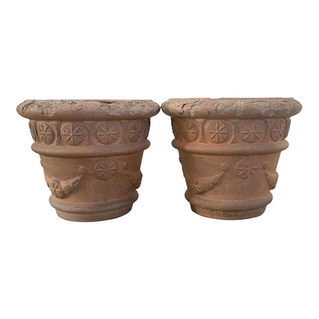 19th Century Pair of Terracotta Planters / Jardinieres For Sale