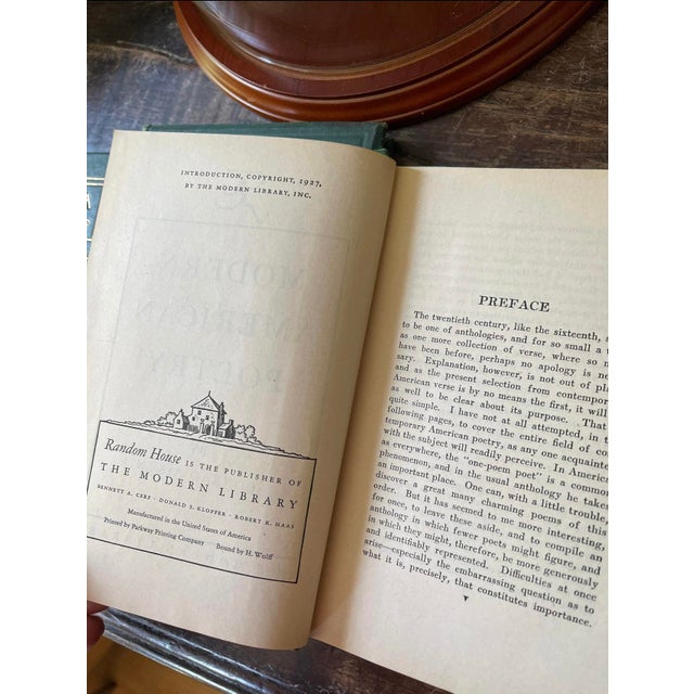 Green Set of Four (4) Antique Green Decorative Books Pretty Old Bookstack For Sale - Image 8 of 10