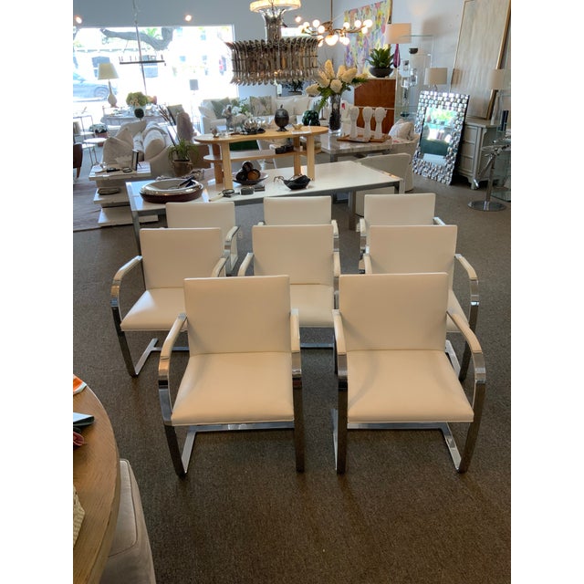 Knoll Set of 8 Knoll Padded Arm Chairs For Sale - Image 4 of 6
