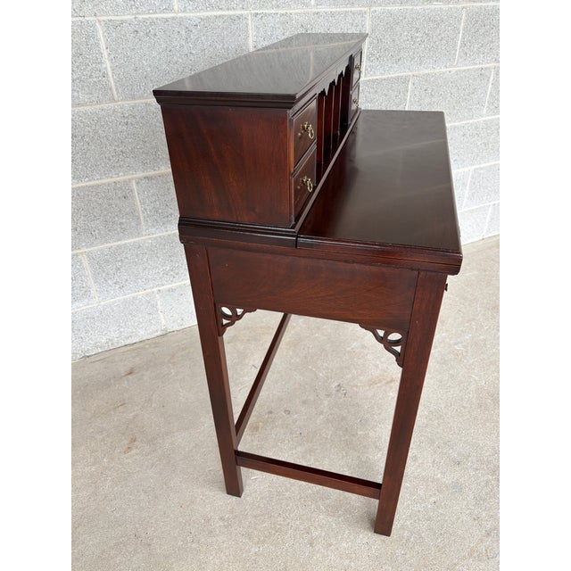 Tradition House Collection Georgian Style Cherry Tilt Top Writing Desk For Sale - Image 10 of 12
