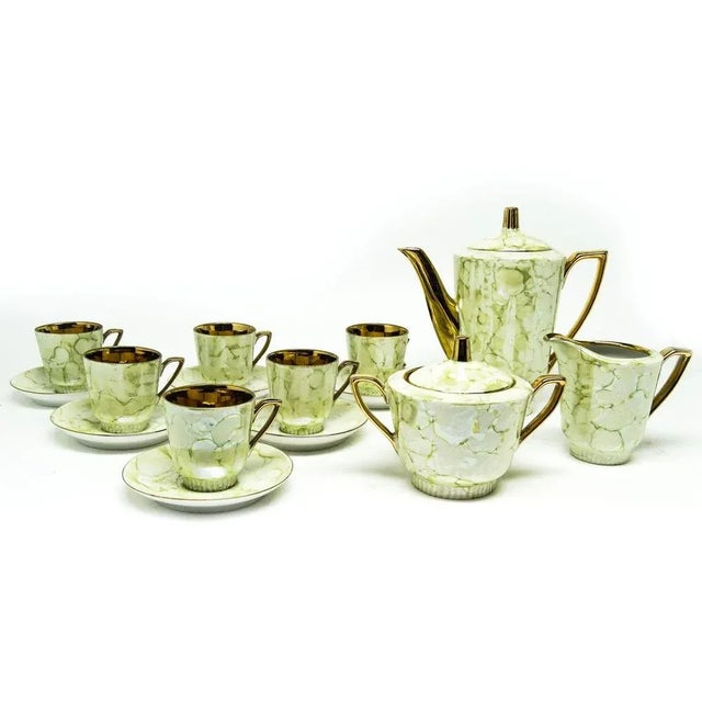 Art Deco Tycjan Coffee Set from Karolina, Poland, 1960s, Set of 15 For Sale - Image 9 of 13
