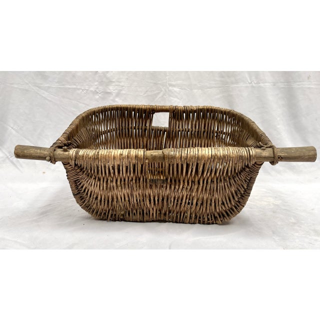 Late 19th Century Rare Antique French Handcrafted Wood Dowel Gathering Basket For Sale - Image 10 of 11