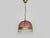 Vintage Pink Pendant Light with Tassels and Patterned Glass Globe, 1970s For Sale - Image 9 of 9