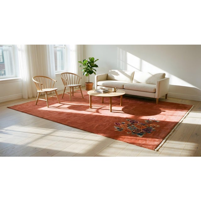 Textile Antique Chinese Art Deco Rug For Sale - Image 7 of 9