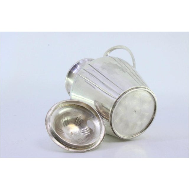 Sugar Bowl in Gummed Silver with Smooth Handles and Knob Lid, in Very Good conditions. Designed 1890 to 1919 This piece...