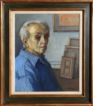 Moses Soyer, Self-Portrait in Studio, ca, 1960