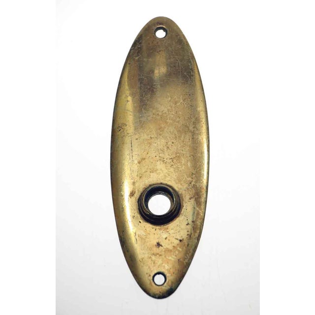 Vintage Sargent & Co. Polished Brass Oval Door Knob Set For Sale - Image 4 of 12