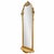 An elegant mid-century Italian giltwood pier mirror featuring an arched crest adorned with a hand-carved acanthus leaf...