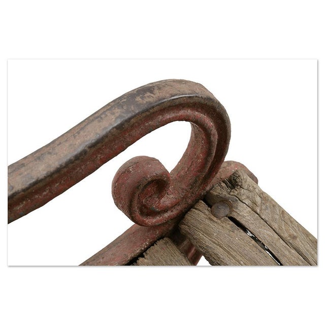 Cast Iron and Wood Garden Bench For Sale - Image 6 of 8