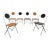 Set of Six Post-Modern r.j.c. Reversible Folding Chairs by René-Jean Caillette For Sale