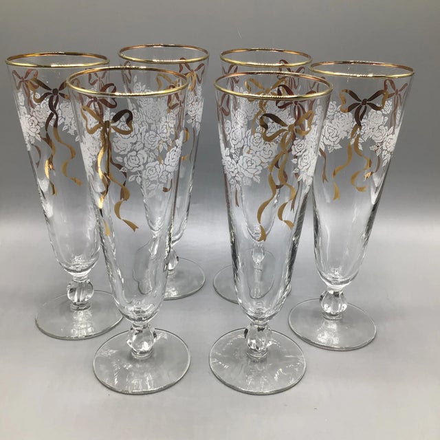 Celebration Champagne Flutes by Libbey -Set of 6 For Sale - Image 13 of 13