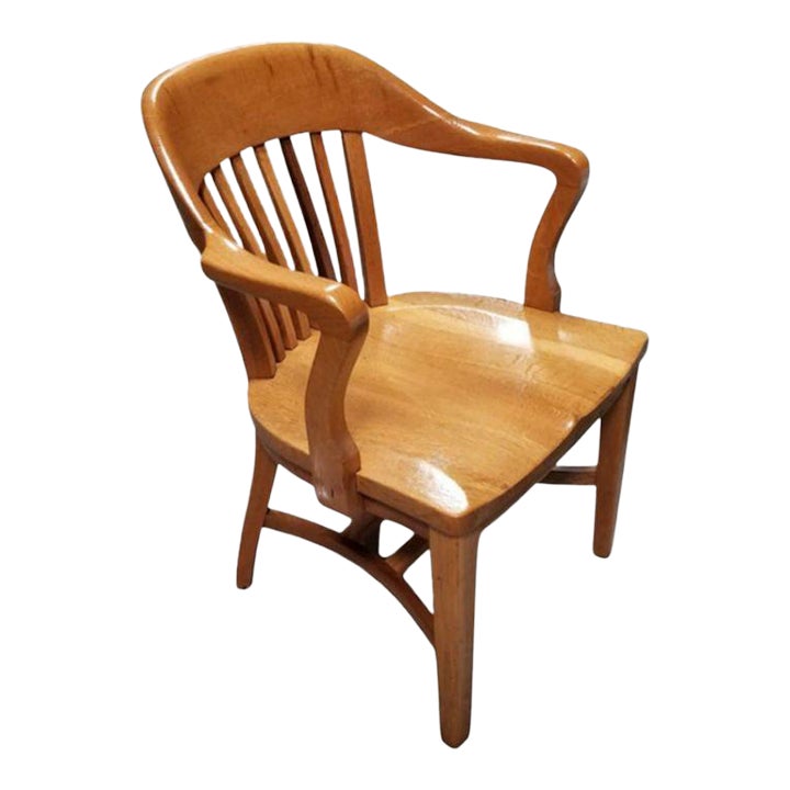 1950s Bankers "980 " Oak Table Office Chair by Jasper Chairish
