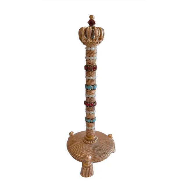 Vintage Florenza Bejeweled Mechanical Pencil With Tasseled Stand For Sale - Image 10 of 10