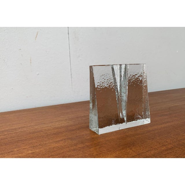 Mid-Century Modernist Glass Block Vase, 1960s For Sale - Image 15 of 18