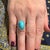 Natural Persian Turquoise Ring Size 6 14k White Gold 6.21 TCW Certified For Sale - Image 11 of 13