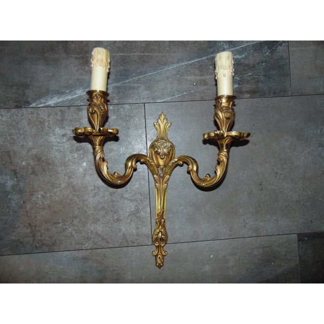 Mid-Century Art Deco Brass Sconce For Sale - Image 10 of 11
