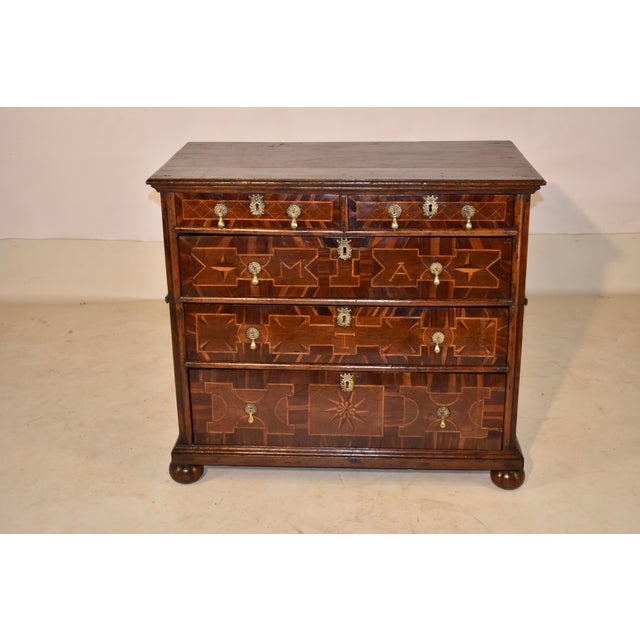 English Period 17th Century Mahogany Chest of Drawers From England For Sale - Image 3 of 10