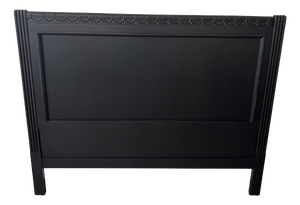 Black Patinated Wooden Headboard