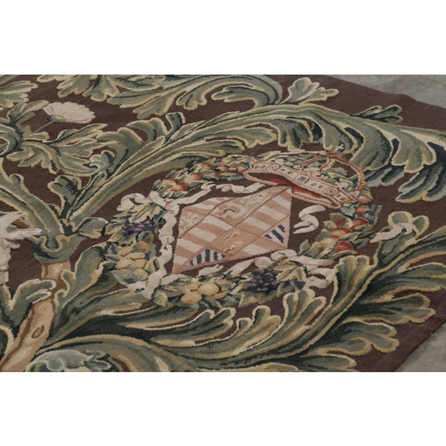 Rug & Kilim Rug & Kilim’s Armorial Tudor Style Rug in Black, With Beige, Blue and Gold Tones For Sale - Image 4 of 9