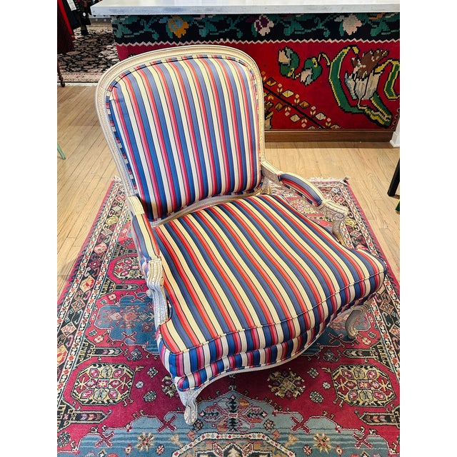 Mid 20th Century Mid 20th Century Drexel Heritage Louis XV Upholstered Bergere Chair For Sale - Image 5 of 11