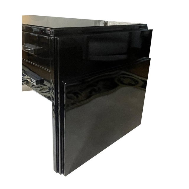 Vintage Art Deco Desk in Black, 1930 For Sale - Image 6 of 12