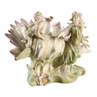 Art Nouveau Porcelain Shell Vase For Sale