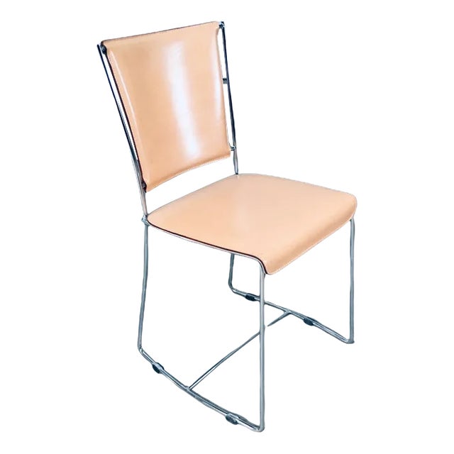 Set of Postmodern Italian Design Leather Dining Chair Set by Segis, 1990s For Sale