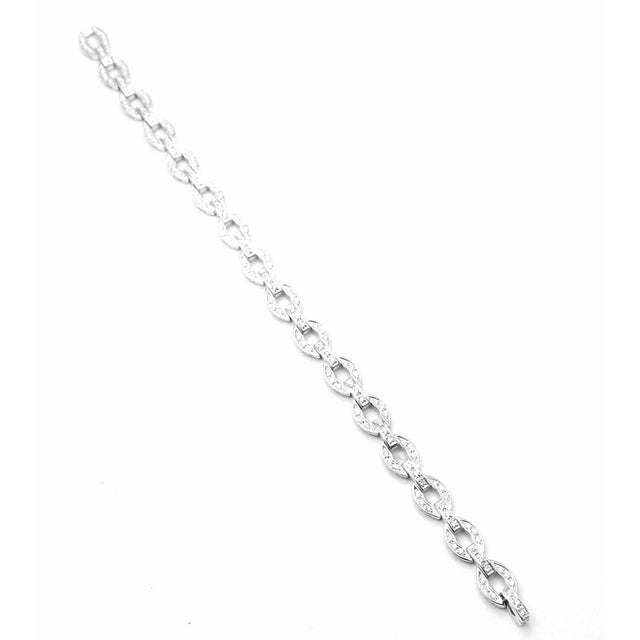 Damiani 18k White Gold Diamond Link Tennis Bracelet For Sale - Image 12 of 12