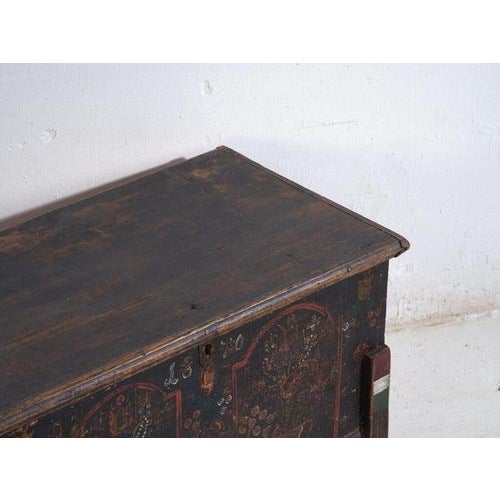 Antique Red Colored Trunk in Wood, 1870 For Sale - Image 3 of 12