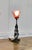 French Iron and Toleware Lamp with Ruby and Gold Leaf Glass Shade, 1890s For Sale - Image 6 of 7