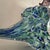 Contemporary Hand Blown Murano Style Glass Flower Green Blue Confetti Style & Curled Stem For Sale - Image 3 of 5