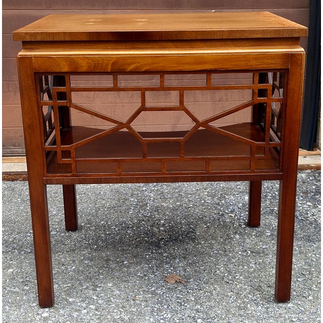 Late 20th Century Late 20th Century Baker Furniture Chinese Chippendale Magogany Side Table For Sale - Image 5 of 7