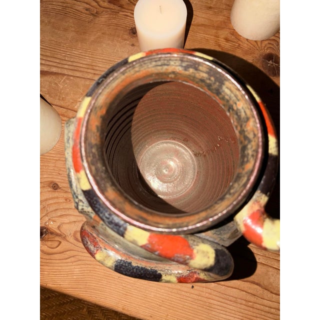 Marvin Bailey Signed Folk Art Snake Vase | Hand-Painted Georgia Pottery For Sale - Image 10 of 11