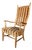 Maxwell Royal Orange and Brown Striped Mid-Century Modern High Back Arm Chair For Sale