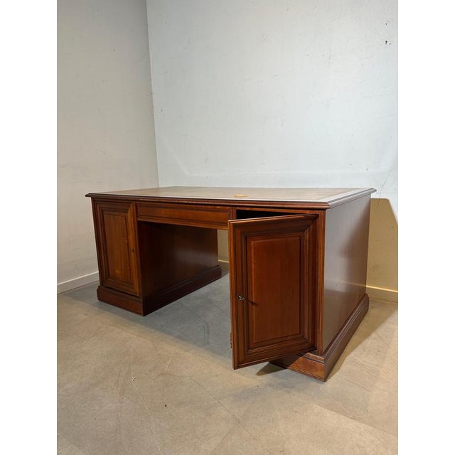 Executive Desk with Leather Inlay Top For Sale - Image 6 of 8