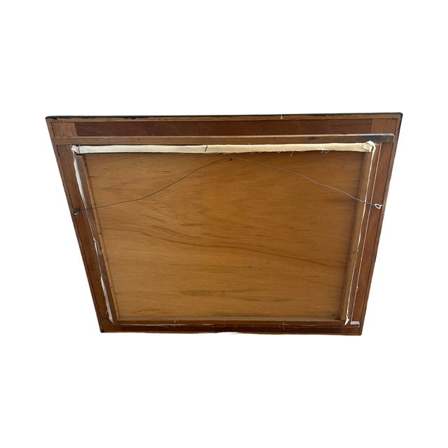 1970s Vintage Mid Century Modern Canvas Sun Sunshine Pallet Knife Oil Canvas Painting Wall Art, Framed For Sale - Image 10 of 10